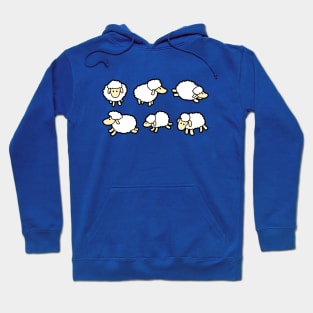 Fluffy White Sheep Cartoon Emoticons Hoodie